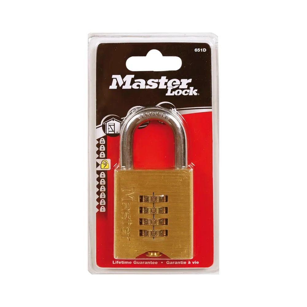 MASTER LOCK Vorhangschloss 651 EURD Zahlenschloss, 50 mm, Messing SB