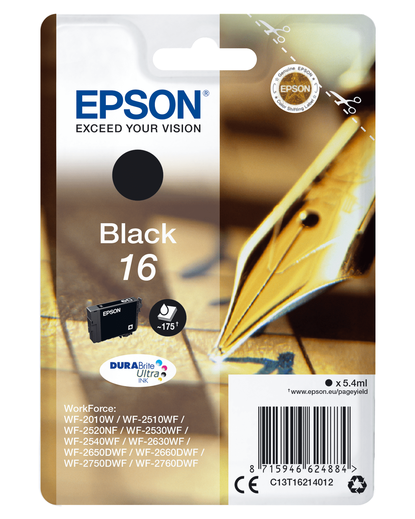 Epson 16 Tinte Füller Single, Standard, schwarz