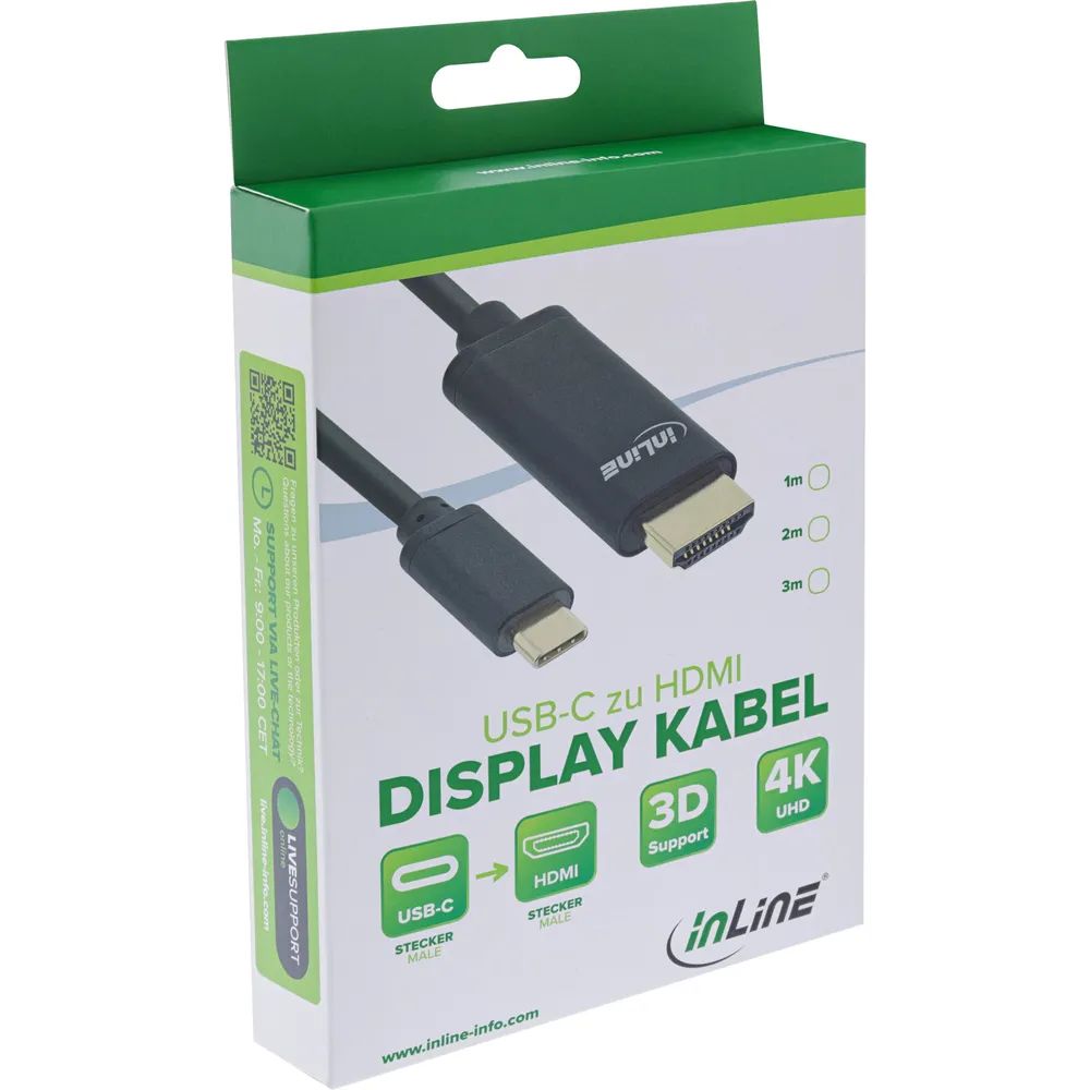 InLine USB Display Kabel - USB-C Stecker zu HDMI Stecker - 2m