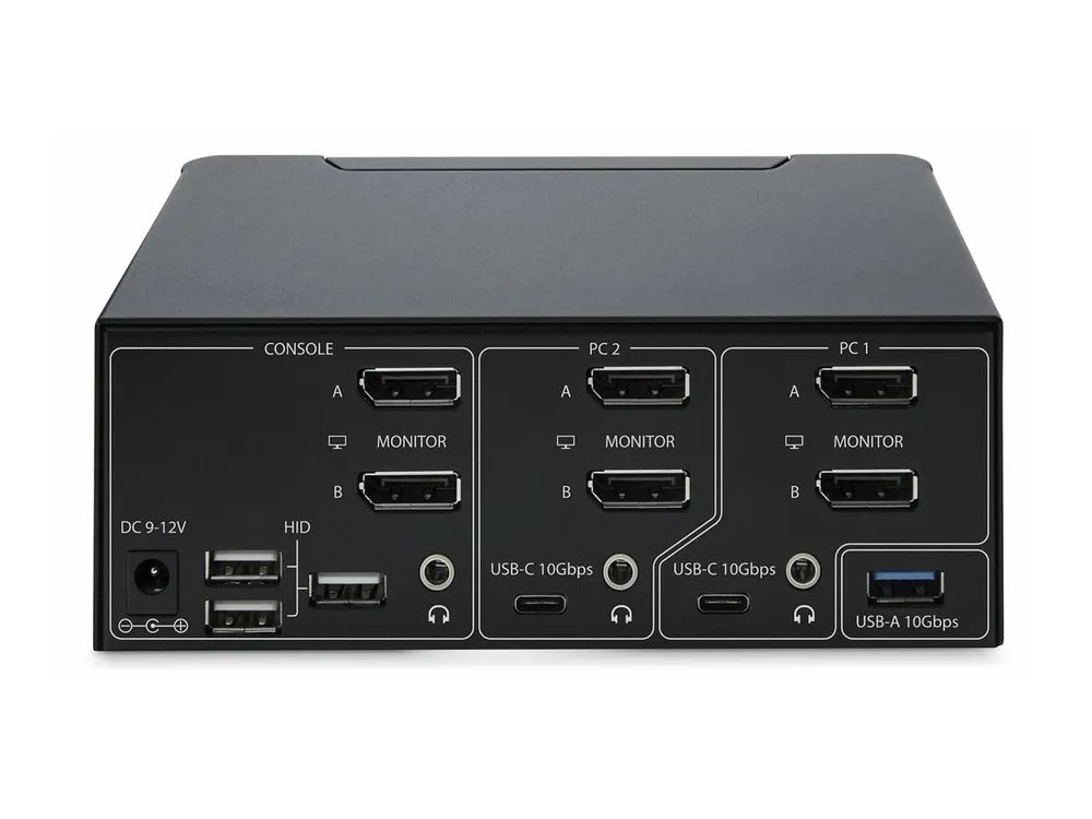 StarTech.com 2-Port Dual-Monitor DisplayPort KVM Switch, 8K 60Hz / 4K 144Hz, DP 1.4, 2x USB 10Gbps Ports, 4x USB HID Ports, Hotkey Switching, TAA Compliant