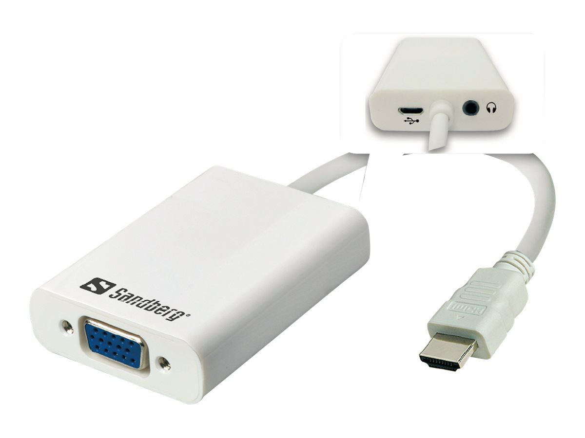SANDBERG HDMI to VGA+Audio Converter - Videokonverter