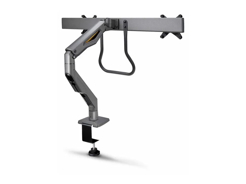 StarTech.com Desk Mount Dual Monitor Arm w/ Crossbar, Up To 27" Displays - Befestigungskit - artikulierender, mechanischer Feder - für 2 LCD-Displays - Stahl, Kunststoff - Schwarz - Bildschirmgröße: 43.2-68.6 cm (17"-27")