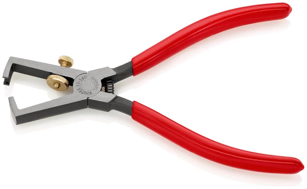 KNIPEX Abisolierzange mit Öffnungsfeder, universal mit Kunststoff überzogen schwarz atramentiert 160 mm