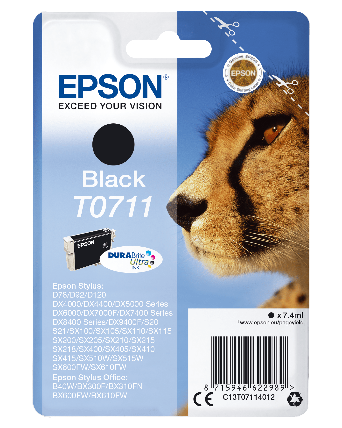 Epson Tinte T071 | 656598752 Multipack Cheetah