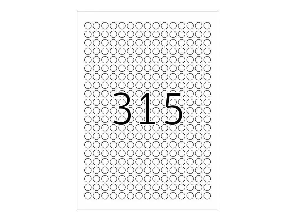 HERMA Special - Papier - matt - selbstklebend, entfernbarer Klebstoff - weiß - 10 mm rund 7875 Etikett(en) (25 Bogen x 315)