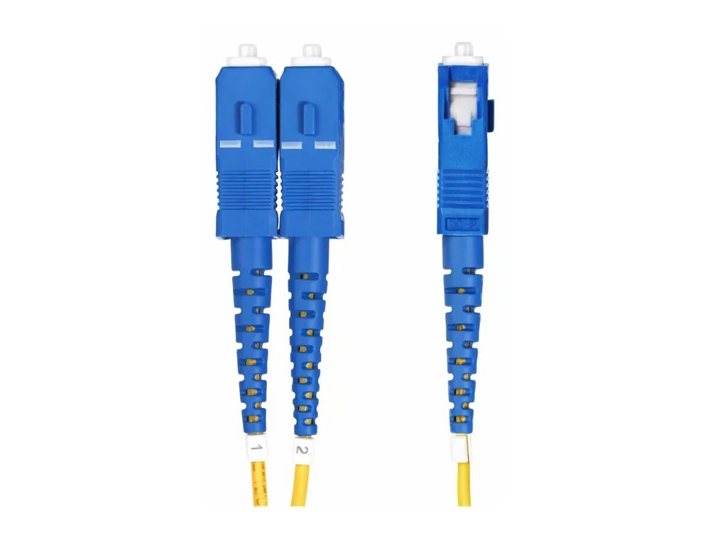 StarTech.com 10m (30ft) LC to SC (UPC) OS2 Single Mode Duplex Fiber Optic Cable, 9/125µm, Laser Optimized, 10G, Bend Insensitive, Low Insertion Loss - LSZH Fiber Patch Cord (SMLCSC-OS2-10M)