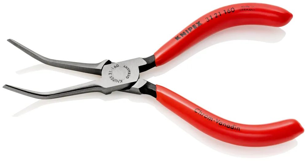 KNIPEX 31 21 160 Greifzange (Nadelzange) mit Kunststoff überzogen schwarz atramentiert 160 mm