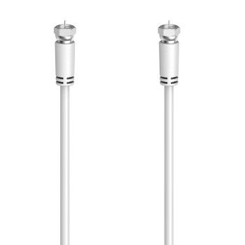 Hama SAT-Anschlusskabel, F-Stecker - F-Stecker, 10,0 m, 90 dB, Weiß