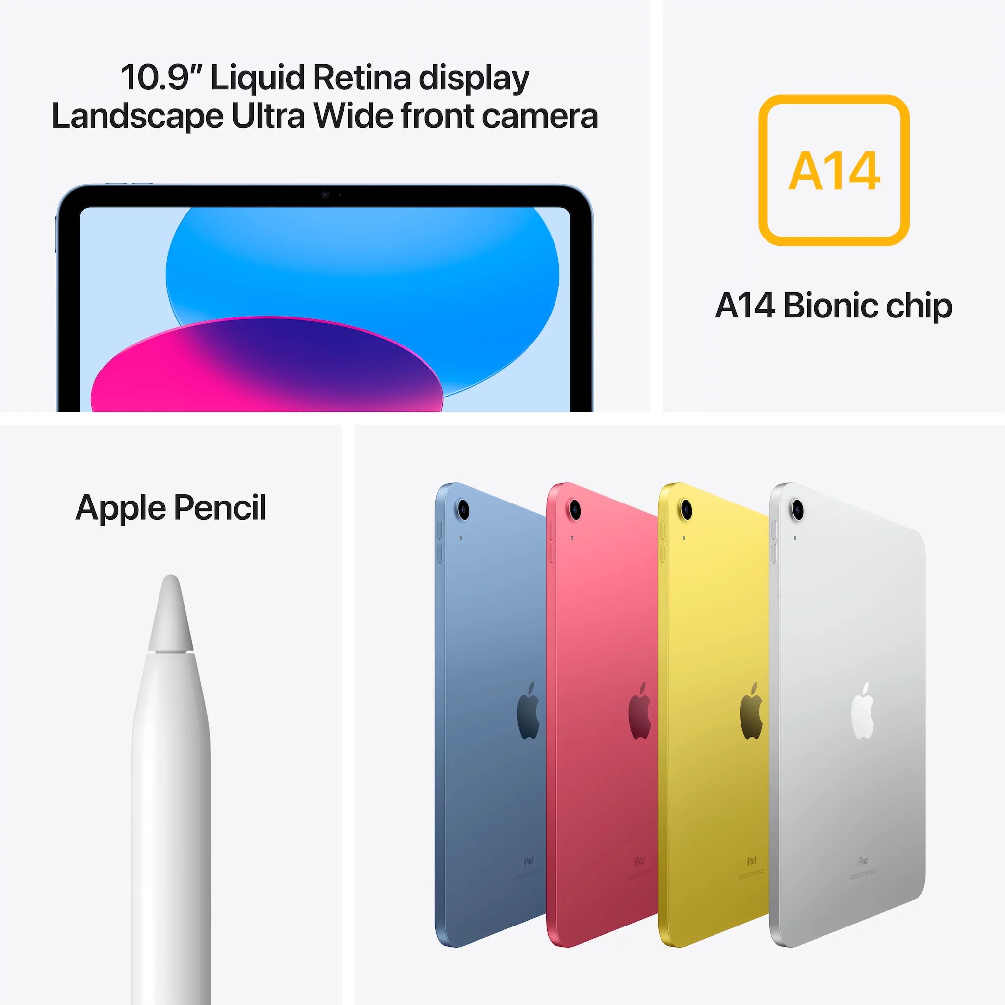 Apple 10.9-inch iPad Wi-Fi - 10. Generation - Tablet - 64 GB - 27.7 cm (10.9")