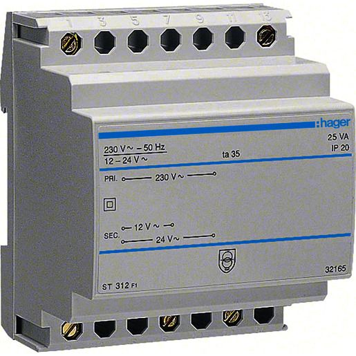 Hager SICHERHEITSTRAFO 2,08A/1,04A / HAGER ST 312 230V/12/24V ST312