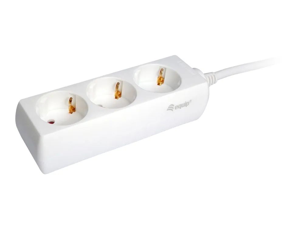 Equip Life - Version 1 - Steckdosenleiste - Wechselstrom 250 V - 3500 Watt - Eingabe, Eingang Typ F - Ausgangsanschlüsse: 3 (3 x Strom Typ F)