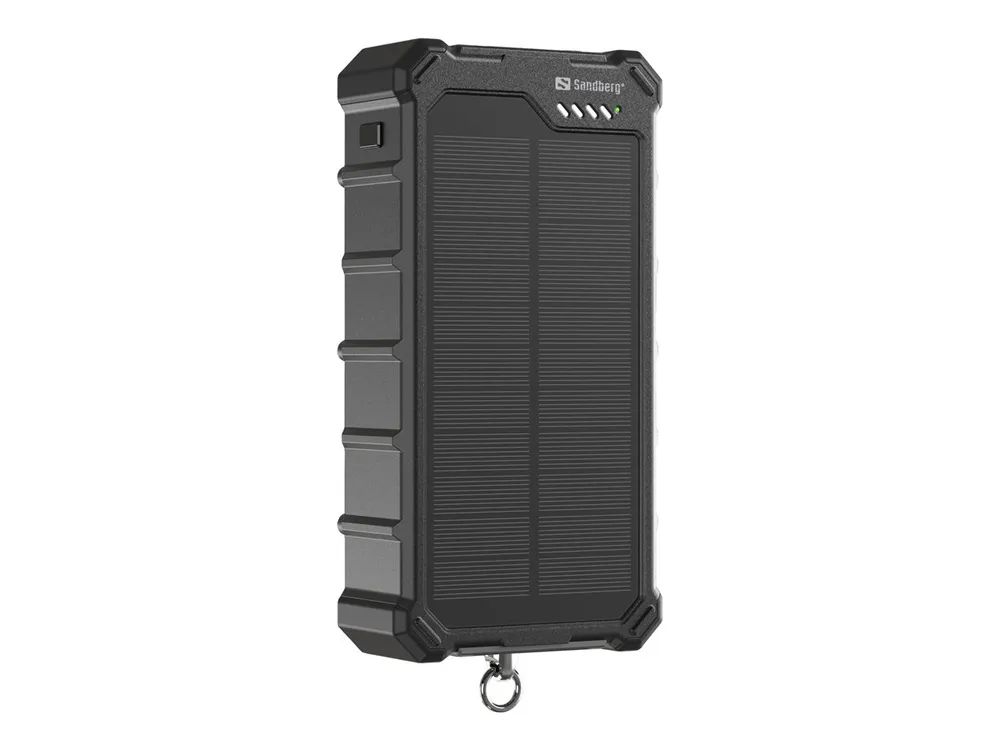 SANDBERG Active CampLED - Solar-Powerbank - 20000 mAh - 74 Wh - 20 Watt - 3 A - PD/PPS - 3 Ausgabeanschlussstellen (2 x USB-C, USB)