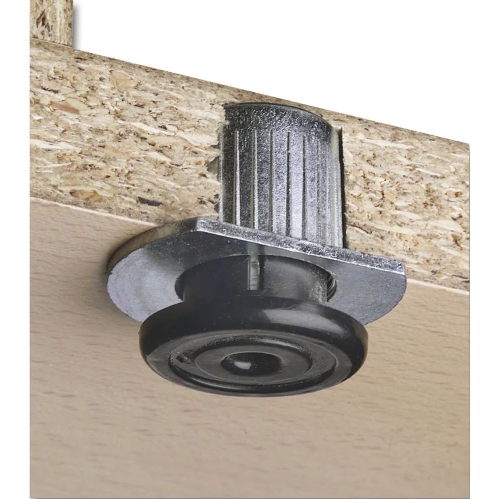 CAMAR Höhenversteller zum Einbohren 305, ø38, Tragkraft 400KG, Zamak/KS schwarz