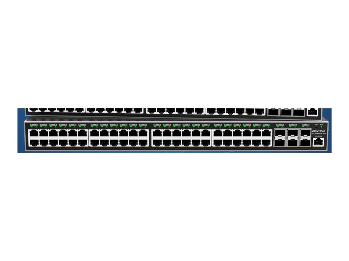Grandstream GWN7800 Series GWN7806P - Switch - für Anwendung in Unternehmen - L2+ - managed - 48 x 10/100/1000 (PoE+)