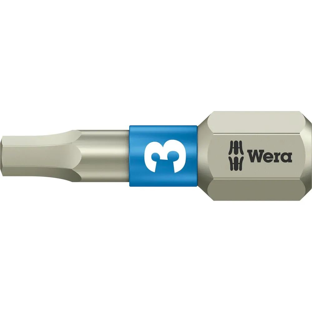 WERA Bit-Einsatz Edelstahl 3840/1TS 1/4sechskant 3.0/25 mm Innensechskant