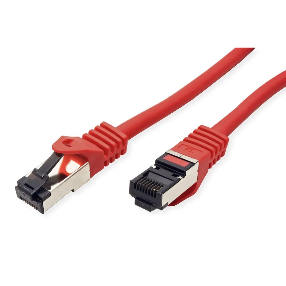 VALUE S/FTP-(PiMF-) Patchkabel Cat.8 (Class I), LSOH, Litzendraht, rot, 1 m