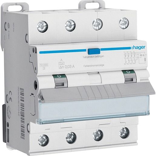 Hager FI-LS 3X 1P+N 6KA C-13A 30MA A / HAGER ADZ363D