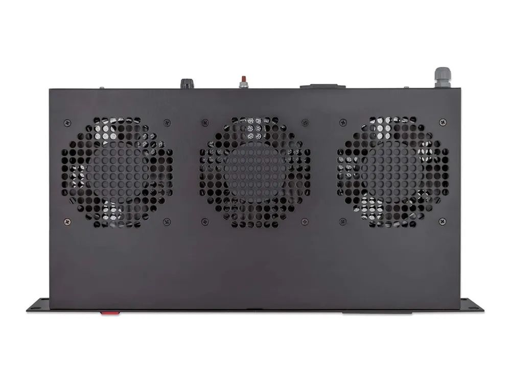 IC Intracom Intellinet Kühleinheit mit 3 Lüftern für 19" Schränke, Zur Montage auf den Profilschienen, 1 HE, schwarz - Rack-Lüftereinsatz - mit 3 Ventilatoren - Wechselstrom 220/240 V - Schwarz, RAL 9005 - 1U - 48.3 cm (19")