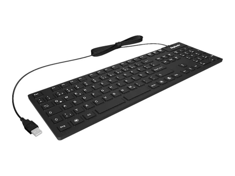 KeySonic KSK-8030 IN (FR) Industrie Silikontastatur eronomisch wasserdicht antimikrobisch resistent gegen alkalische Stoffe schwarz