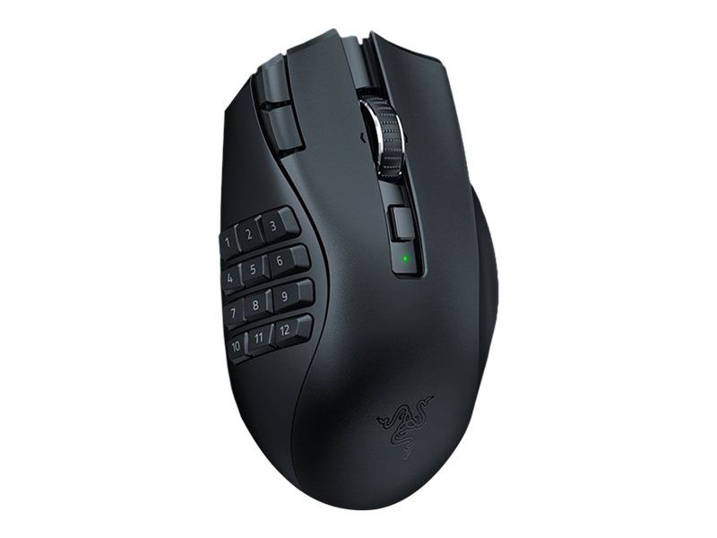 Razer Naga V2 HyperSpeed - Maus - ergonomisch - Für Rechtshänder - optisch - 21 Tasten - kabellos - Bluetooth, 2.4 GHz - kabelloser Empfänger (USB)