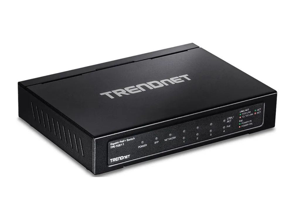 TRENDnet TPE TG611 - Switch - 4 x 10/100/1000 (PoE+)