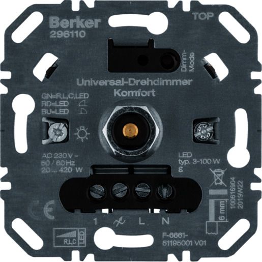 Berker UNIVERSAL-DREHDIMMER KOMFORT / BERKER 296110 LED 3-100W 296110