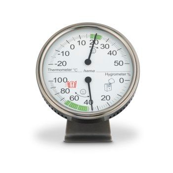 Hama Thermometer und Hygrometer "Tahiti", Ø 11 cm, Silber