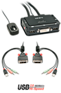 Lindy Compact 2 Port KVM Switch - KVM-/Audio-/USB-Switch