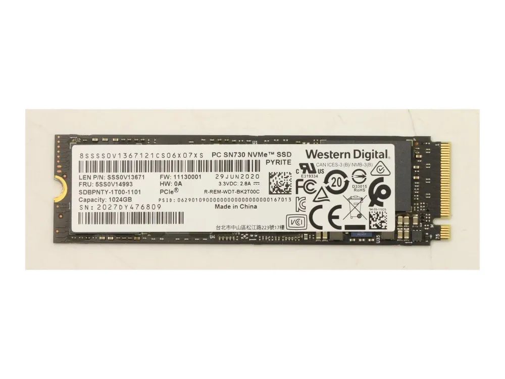 Lenovo WD SN730 - SSD - 1024 GB - intern - M.2 2280 - PCIe 3.0 x4 (NVMe)