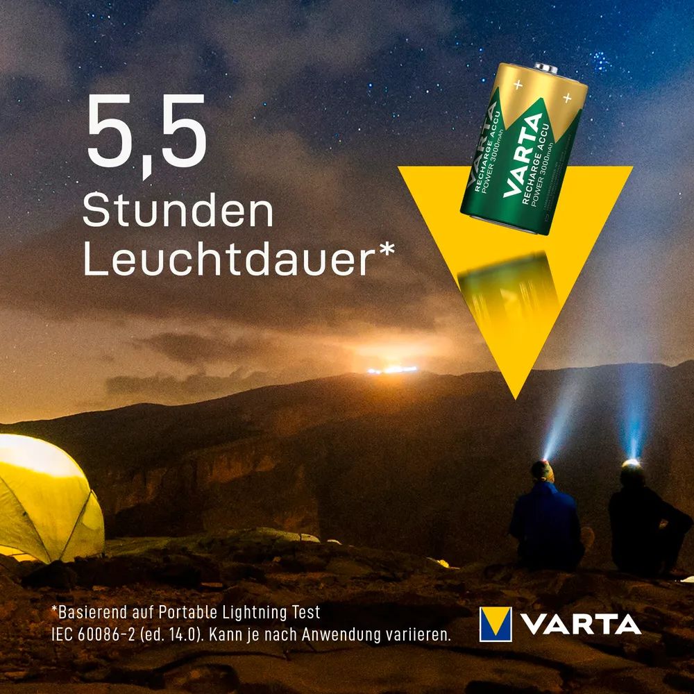 VARTA RECHARGE ACCU Power D 3000mAh Blister 2