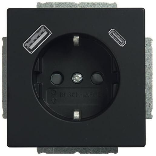 Busch-Jaeger SCHUKO/2XUSB-STD A+C SW MATT / BUSCH 20 EUCB2USBAC-885 2CKA002011A6312