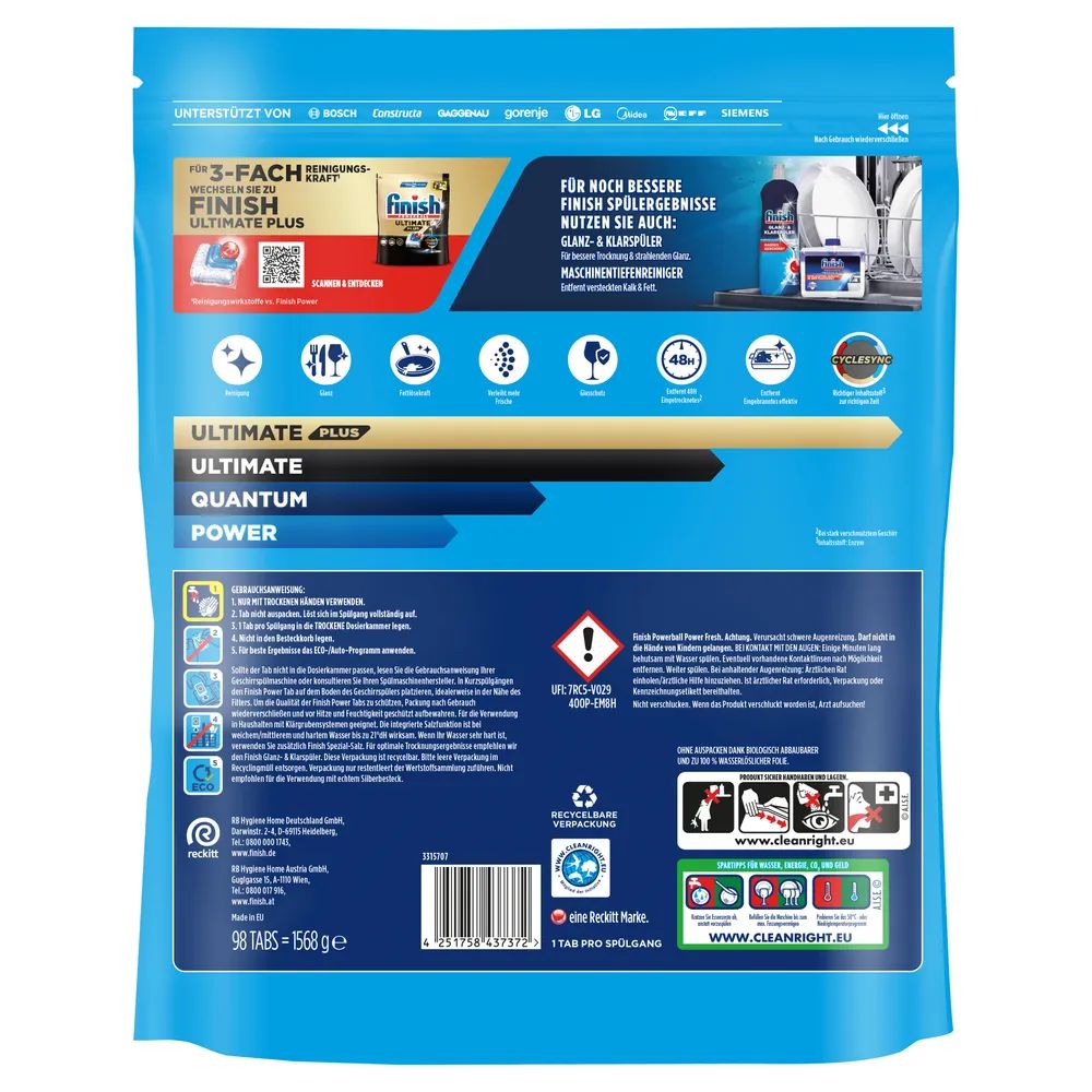 Finish Power Sparpack Fresh 98 Tabs
