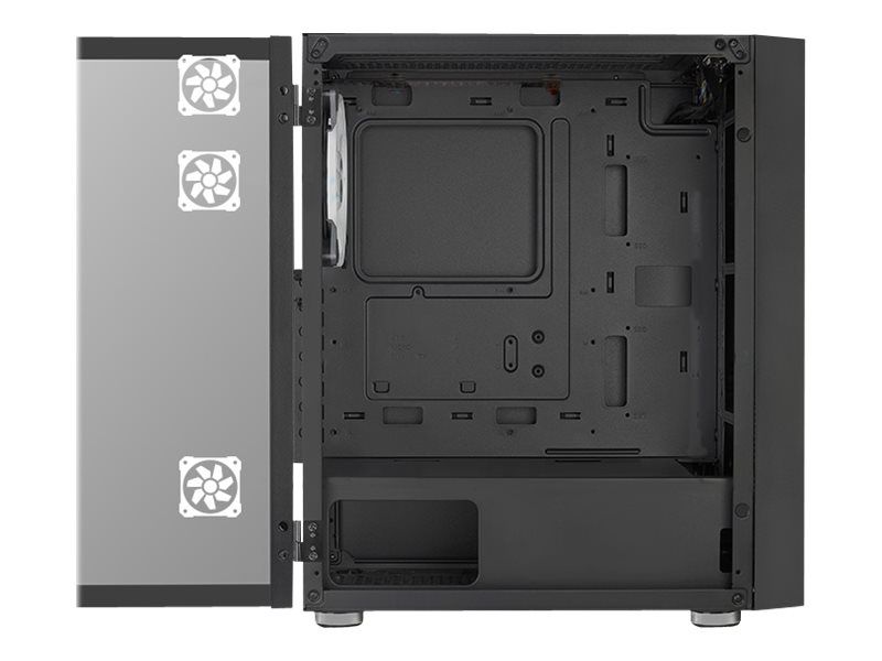 AEROCOOL ADVANCED TECHNOLOGIES AeroCool Graphite - Mid tower - ATX - Seitenteil mit Fenster (gehärtetes Glas)