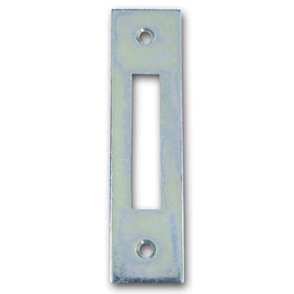 Rohrbacher Schlosswarenfabrik Wilh. Grundmann Gesellschaft m.b.H. WG Riegelschließblech eckig, 107 x 27 x 2 mm, Stahl verzinkt silberfärbig