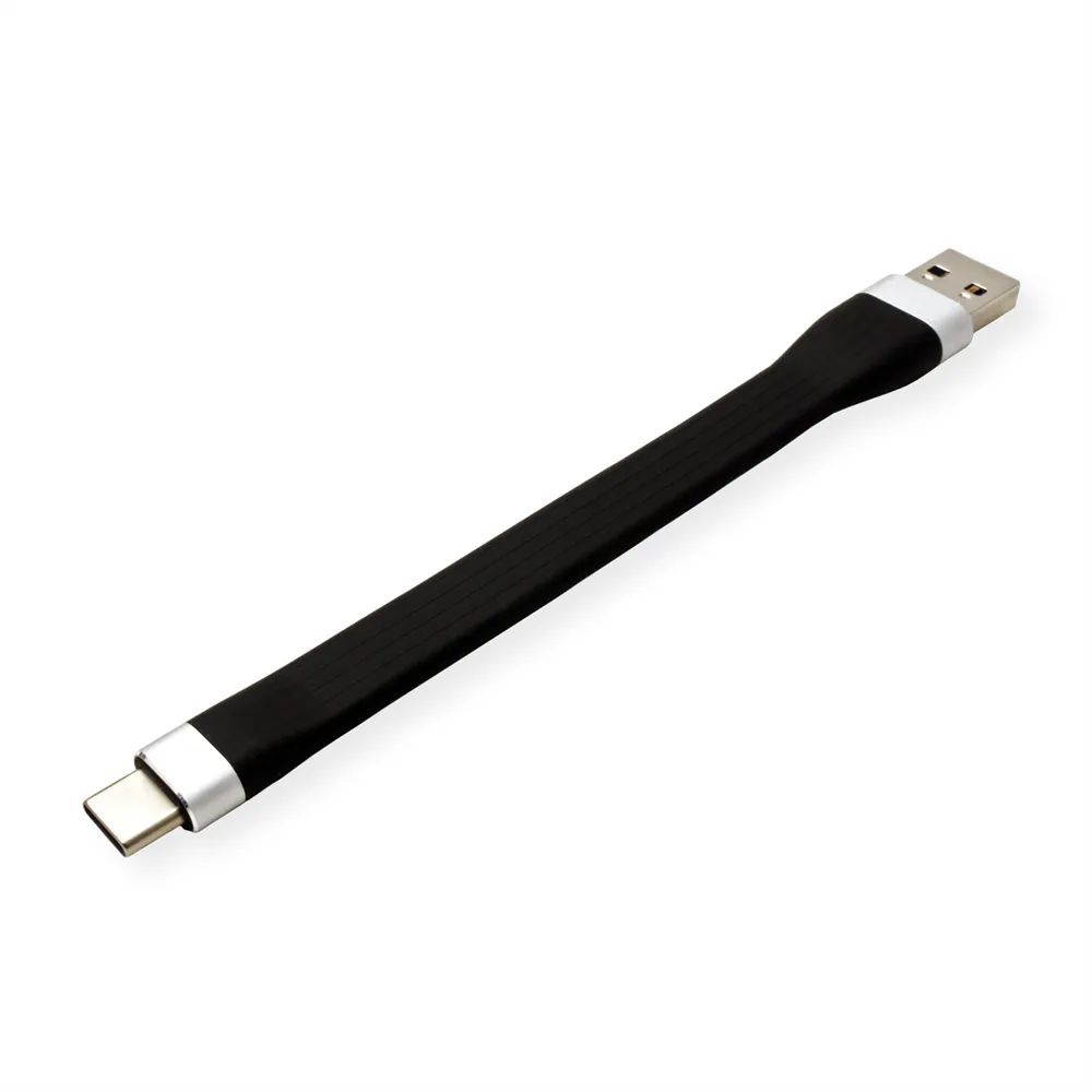 ROLINE USB 3.2 Gen 1 Silikonkabel, A-C, ST/ST, schwarz, 11 cm