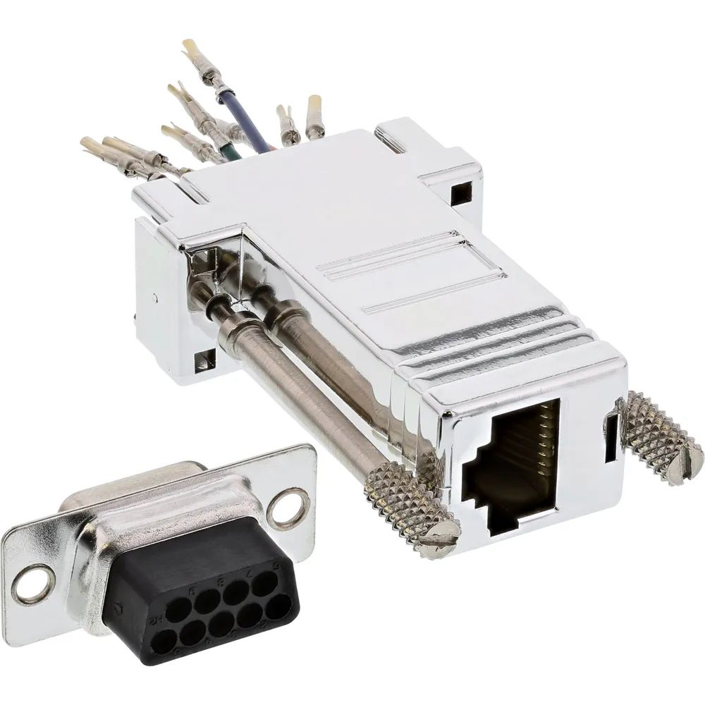 InLine Adapter - 9pol Sub D Buchse an RJ45 Buchse - metallisiert