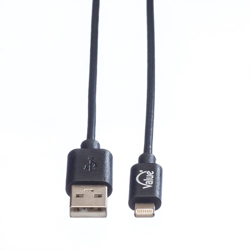 VALUE USB 2.0 Sync- & Ladekabel mit 8pin-Anschluss, 0,15 m