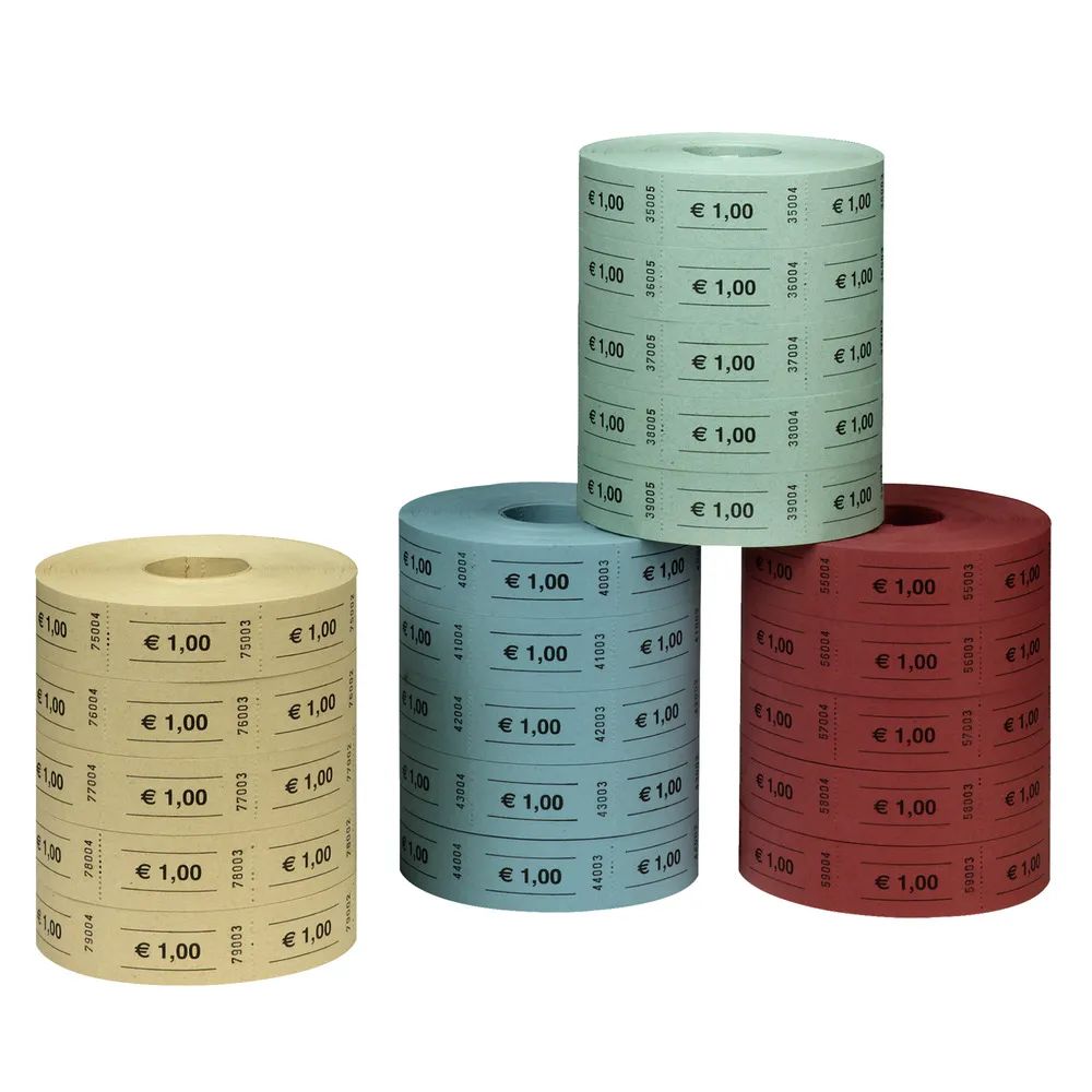 herlitz Wertmarken 1 Euro, 5 x 1000 Abrisse, fortlaufend nummeriert, 5 Rollen