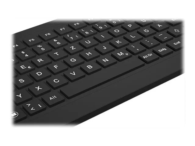 KeySonic KSK-6231 INEL (UK) Hygienetastatur - Industrietastatur - Beleuchtung - Touchpad - Schwarz - 2 Maustasten - USB - Wasserdicht IP68 - Volle Größe (100%) - Kabelgebunden - USB - Membran Key Switch - QWERTY - Schwarz