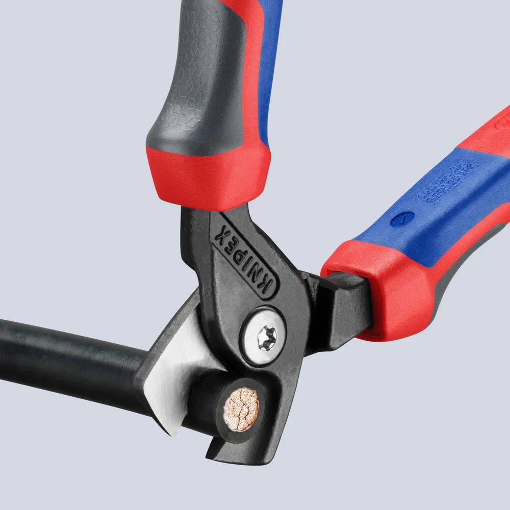 KNIPEX StepCut® Kabelschere mit Comfort-Griffen brüniert 160 mm