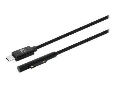 Manhattan USB-C to Surface Connect Cable, 1.8m, Male to Male. 15V/3A, Black, Lifetime Warranty, Polybag - USB-Kabel - 24 pin USB-C (M)