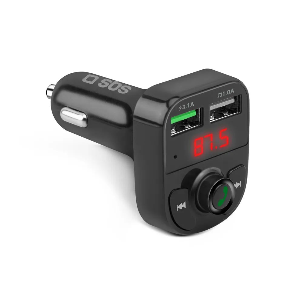 SBS KFZ Lader, 2x USB-A, 15W, eingebauter FM-Transmitter