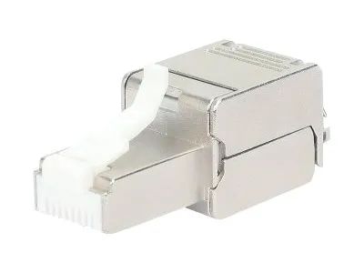 Intellinet Modular Plug Cat6a 10G Shielded Toolless RJ45 Modular Field Termination Plug, For Easy and Quick High-quality Cable Assembly in the Field, STP, for Solid & Stranded Wire, Gold-plated Contacts, Metal Housing - Netzwerkanschluss - RJ-45 (M)