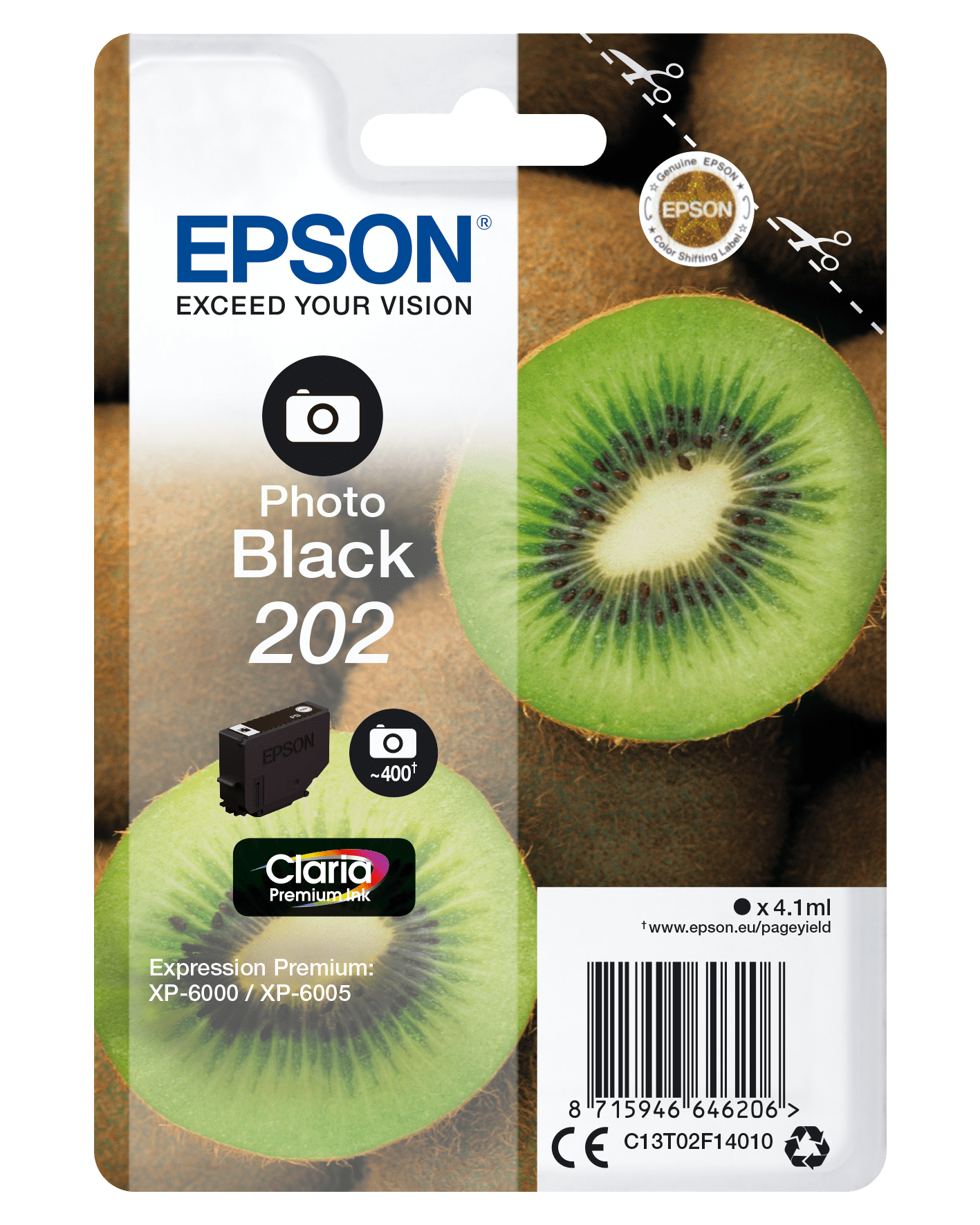 Epson 202 Tinte Kiwi Single, Standard, Foto schw.