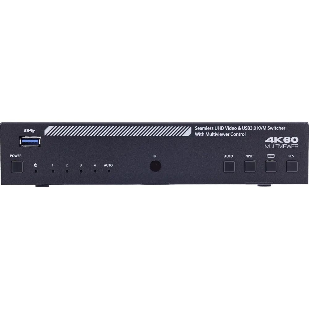 InLine KVM Switch - 4-fach - HDMI - 4K60Hz - Multiviewer - USB Hub - schwarz