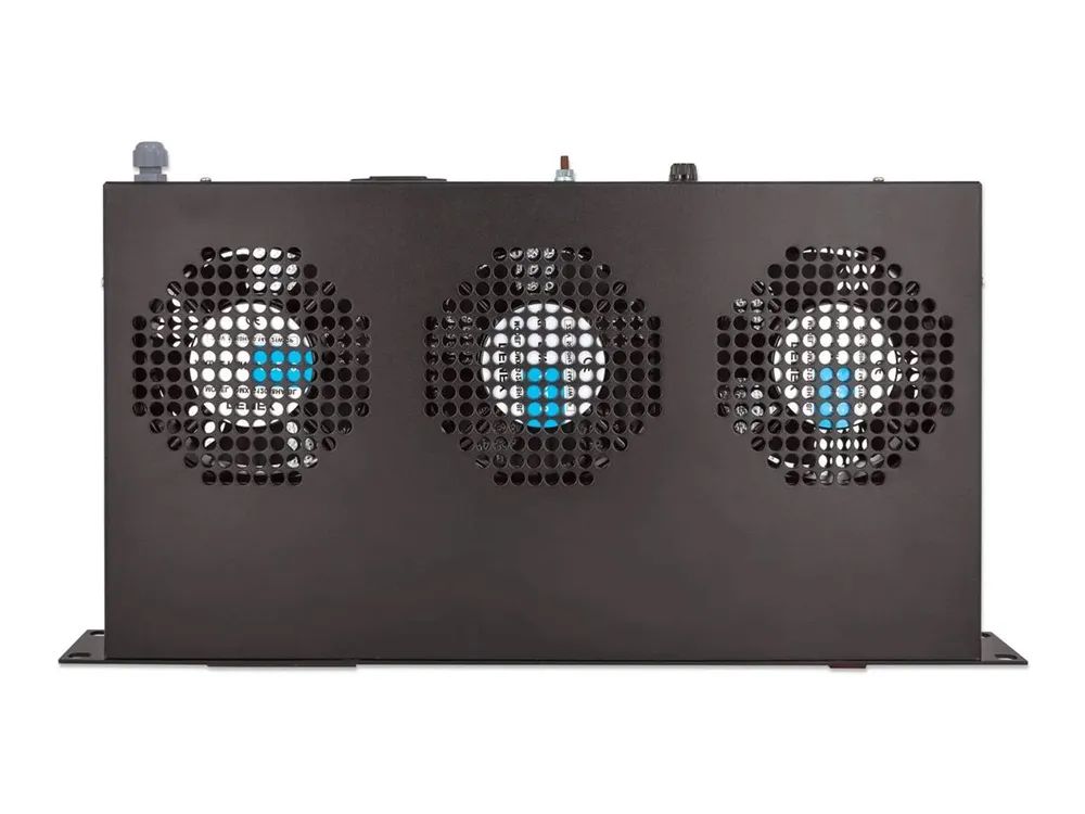 IC Intracom Intellinet Kühleinheit mit 3 Lüftern für 19" Schränke, Zur Montage auf den Profilschienen, 1 HE, schwarz - Rack-Lüftereinsatz - mit 3 Ventilatoren - Wechselstrom 220/240 V - Schwarz, RAL 9005 - 1U - 48.3 cm (19")