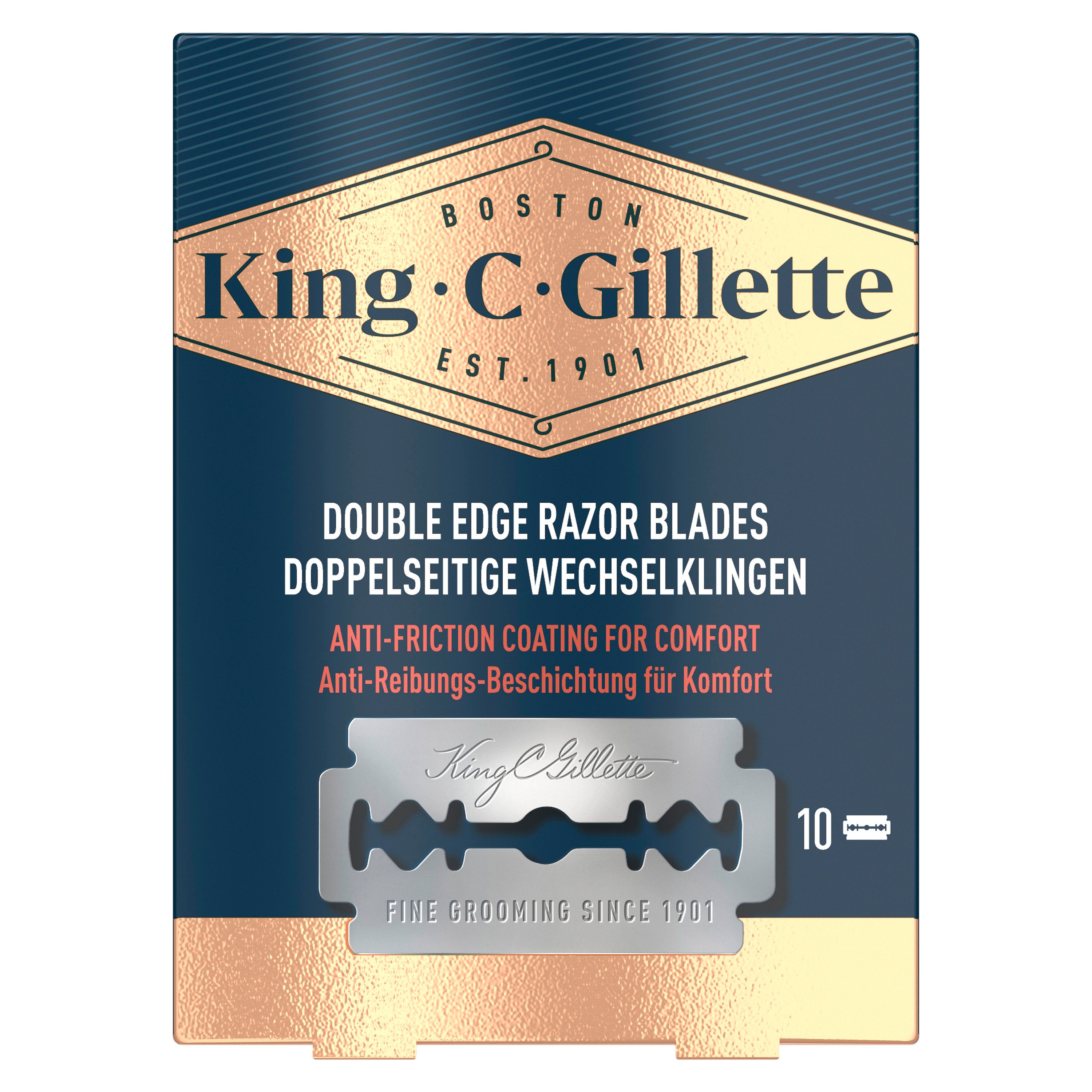 King C. Gillette Systemklingen für Rasierhobel 10er