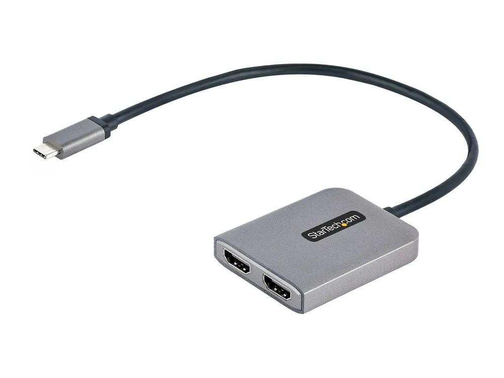 StarTech.com USB-C to Dual HDMI MST HUB, Dual HDMI 4K 60Hz, USB Type C Multi Monitor Adapter for Laptop w/ 1ft (30cm)