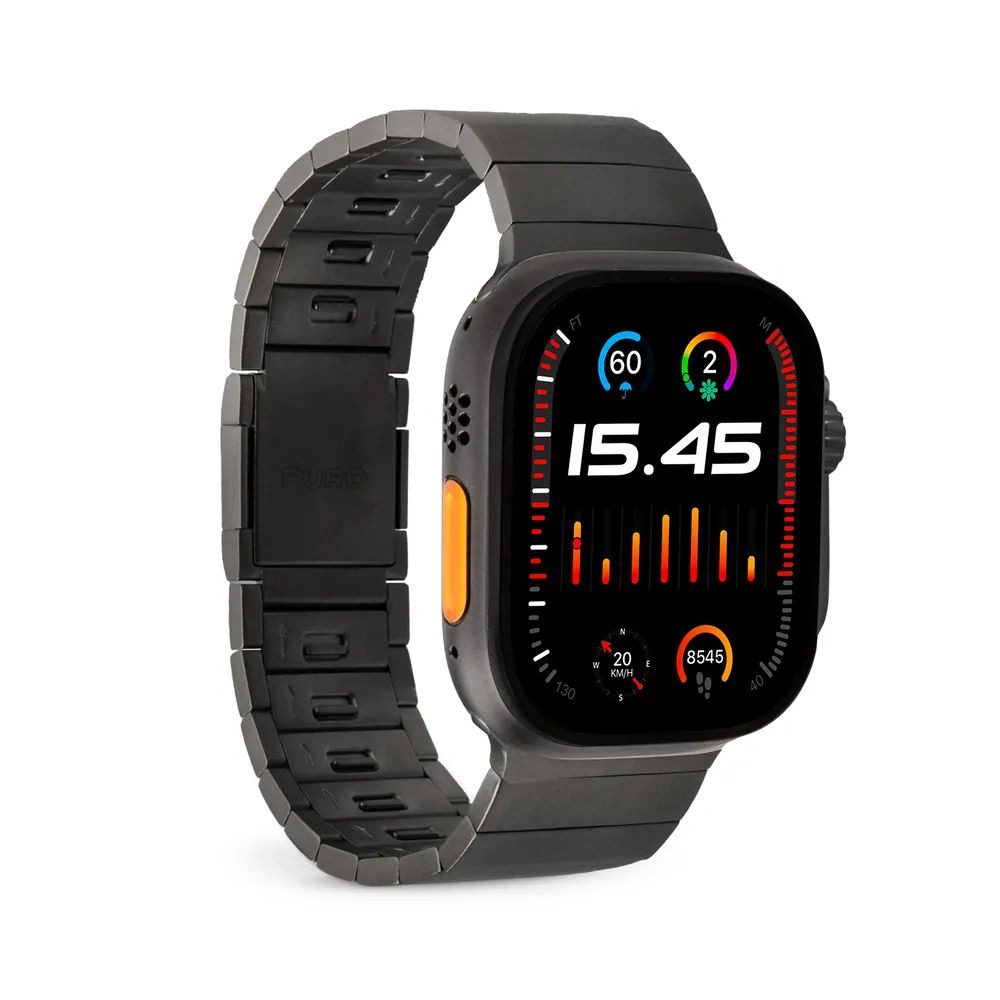 PURO TITAN Band für Apple Watch 42/44/45/49mm, schwarz