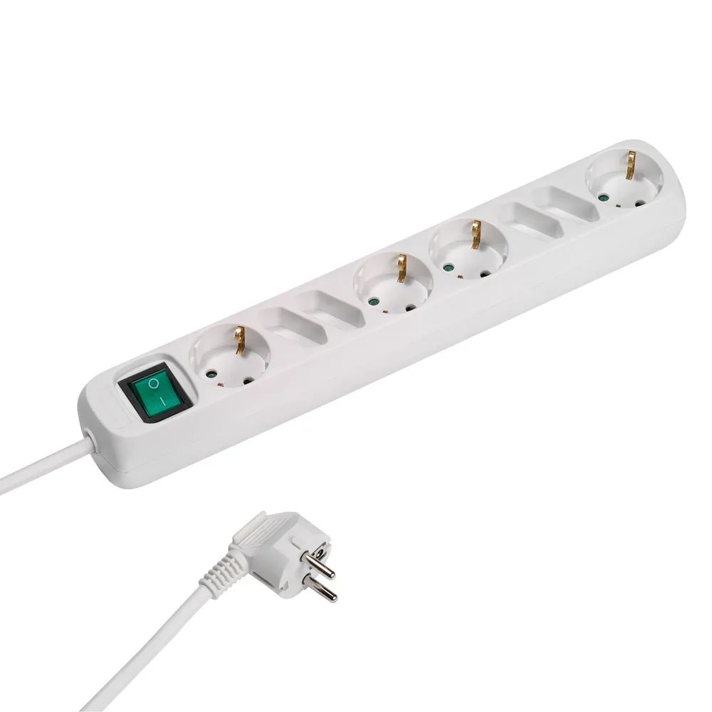 VIVANCO 8-fach Steckdosenleiste mit Schalter, 1,4m, weiss